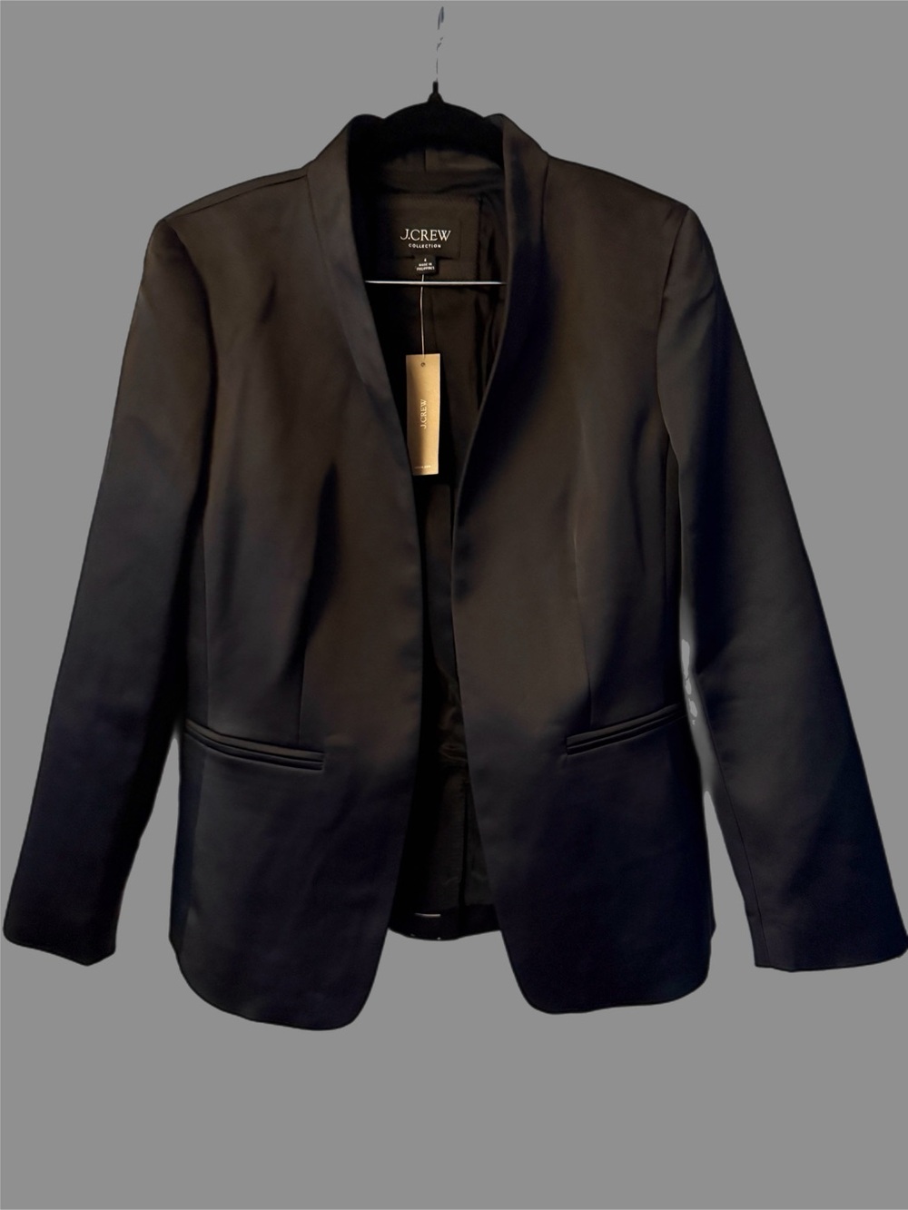 J Crew Collection Black Satin Blazer